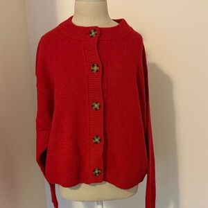 GAP Vibrant Red Cardigan Sweater